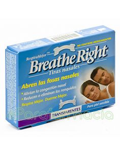 BREATHE RIGHT TIRA ADH NASAL TRANSPARENTES GRANDE 10U