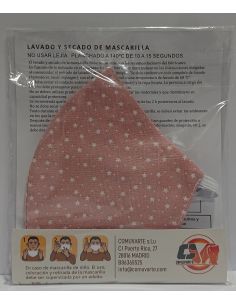 MASCARILLA FFP2 LAVABLE REUTILIZABLE COLOR ROSA CON...