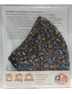 MASCARILLA FFP2 LAVABLE REUTILIZABLE COLOR FLORES OSCURAS...