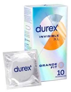 DUREX INVISIBLE XL PRESERVATIVOS 10 UNIDADES